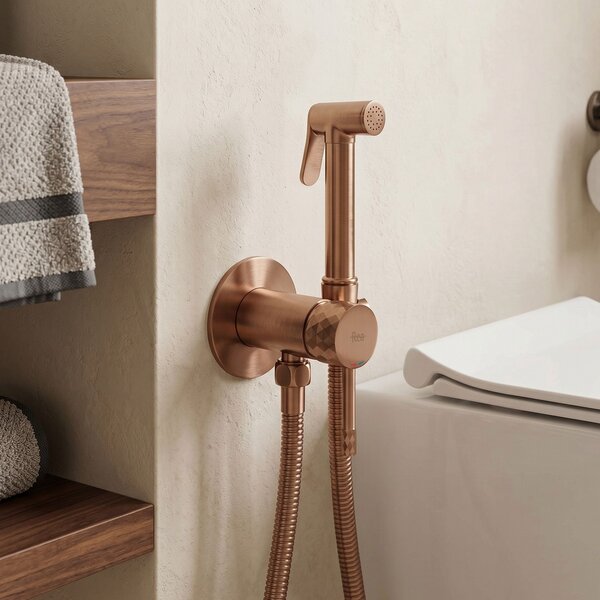 Bidet faucet Rea Lungo Loop Diamond Brush Copper