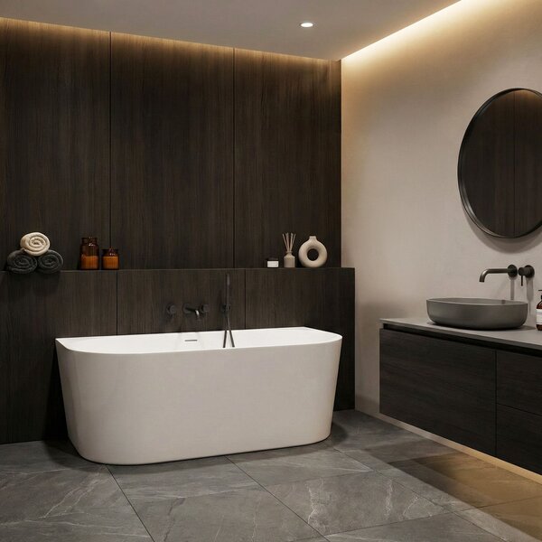 Wall acrylic bath CAPRI SLIM 150cm