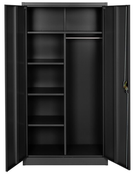 Tectake 404384 filing cabinet with 6 shelves and rail - black, 80 cm