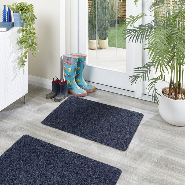 Marvel Cotton Washable Doormat Navy