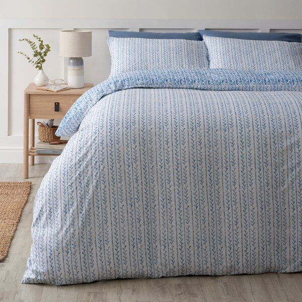 Super Soft Keira Blue Microfibre Duvet Cover and Pillowcase Set Blue