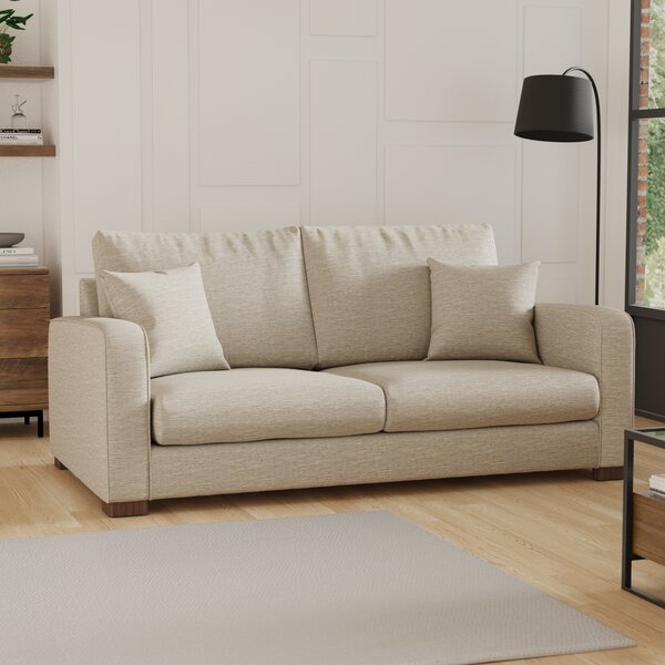 Carson Vivalife Stain-Resistant Fabric 3 Seater Sofa Vivalife Mushroom