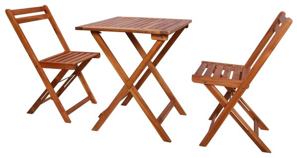 3 Piece Folding Bistro Set Solid Acacia Wood