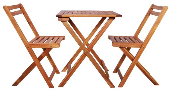 3 Piece Folding Bistro Set Solid Acacia Wood