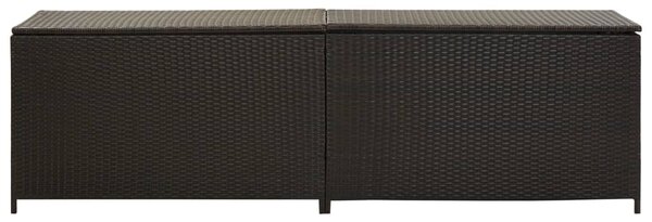 Garden Storage Box Poly Rattan 200x50x60 cm Brown