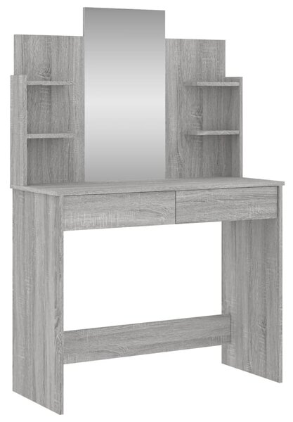 Dressing Table with Mirror Grey Sonoma 96x39x142 cm