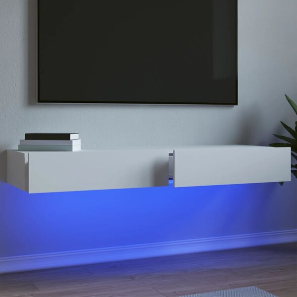 TV Cabinets with LED Lights 2 pcs White 60x35x15.5 cm