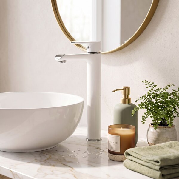 Bathroom faucet REA Bloom White Chrom high