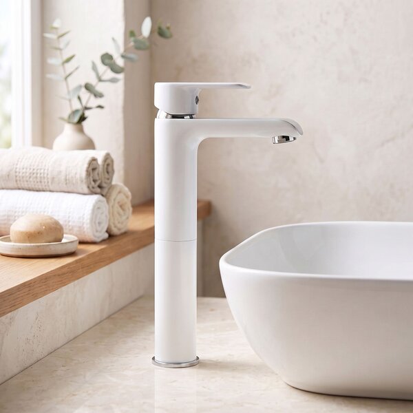 Bathroom faucet REA Bloom White Chrom high