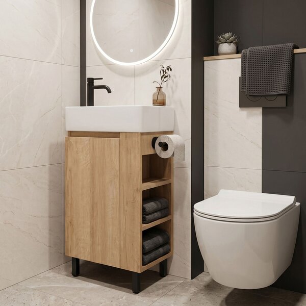 Bathroom cabinet with washbasin REA Astra 43cm