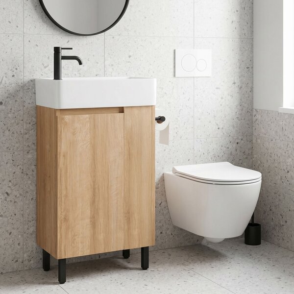 Bathroom cabinet with washbasin REA Astra 43cm