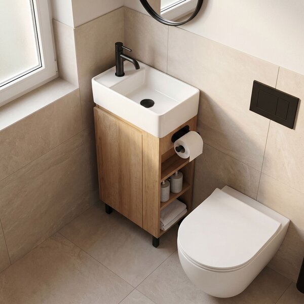 Bathroom cabinet with washbasin REA Astra 43cm