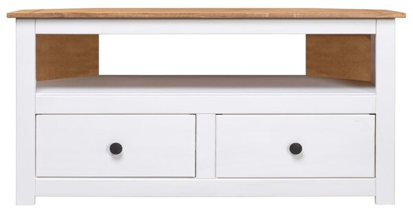 Corner TV Cabinet White 93x49x49 cm Solid Pine Panama Range