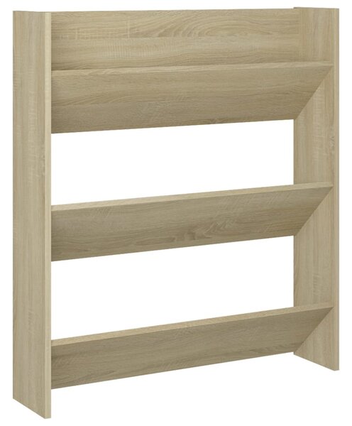 Wall Shoe Cabinet Sonoma Oak 80x18x90 cm Engineered Wood