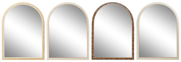 Wall mirror Home ESPRIT Brown Beige Natural Ivory Scandi 55 X 2 X 75 cm (4 Units)