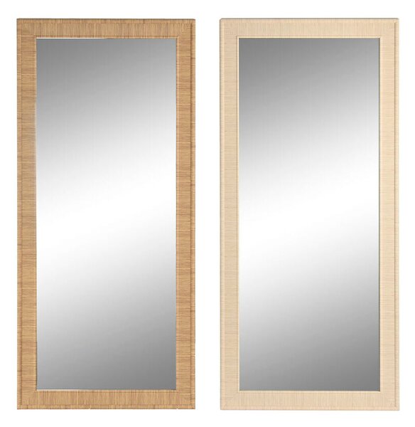 Wall mirror Home ESPRIT Beige Natural 74 X 2 X 162 cm (2 Units)