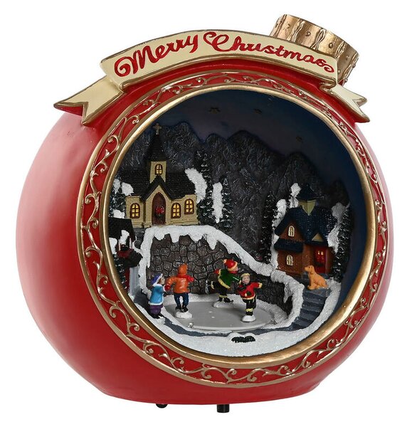 Christmas bauble Home ESPRIT Red Golden Musical 26,5 X 24 X 27 cm