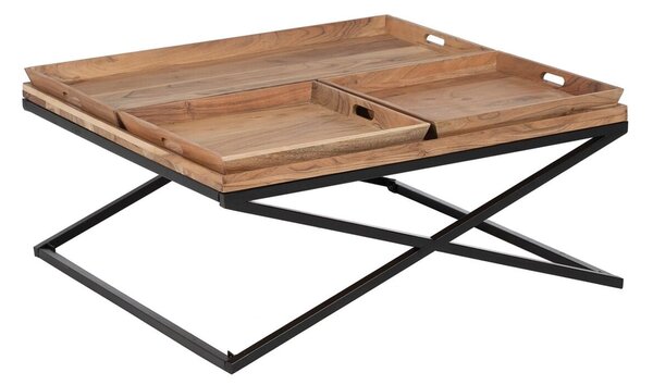 Centre Table Natural Iron Mango wood 85 x 85 x 39 cm