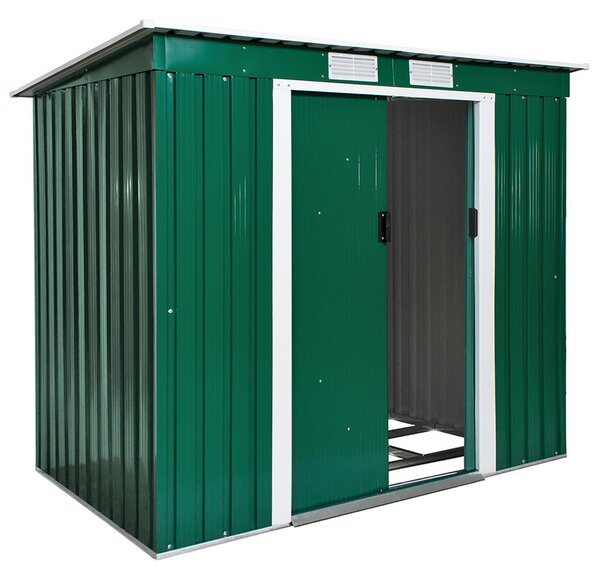 Tectake 402183 shed with slanted roof - green