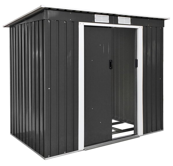Tectake 402569 shed with slanted roof - grey
