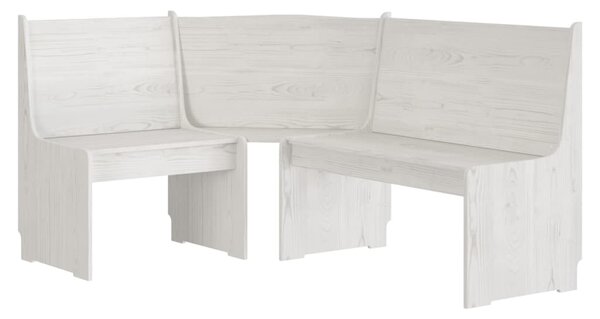 Corner Bench REINE 151 cm White Solid Wood Pine