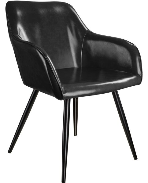 Tectake 403677 marilyn faux leather chair - black