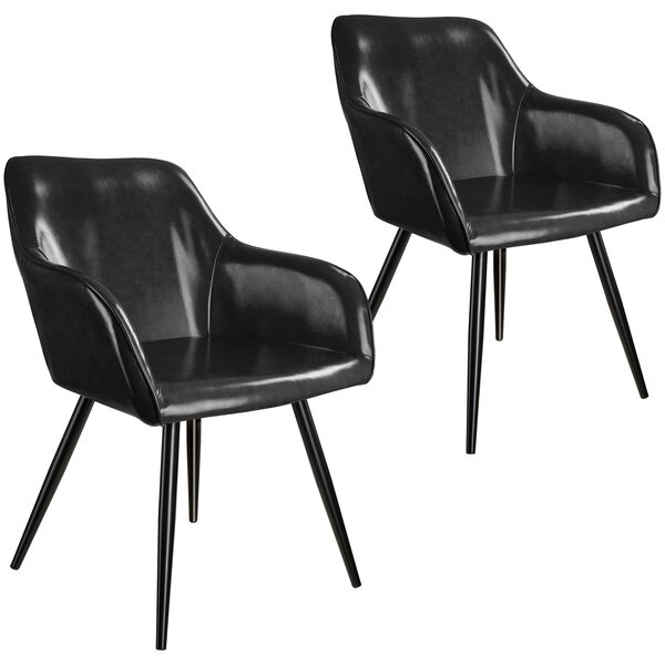 Tectake 404106 2 marilyn faux leather chairs - black