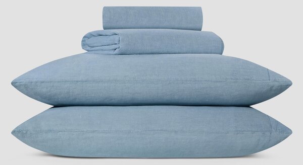 Dusk Blue Linen Blend Sheet Set | Single | Piglet in Bed