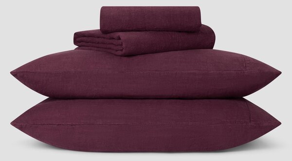 Berry Linen Blend Sheet Set | Single | Piglet in Bed