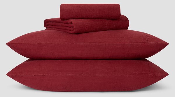 Rhubarb Linen Blend Sheet Set | Super King | Piglet in Bed