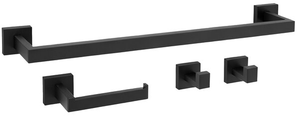 Bathroom Accessories Set Rio Black 4 Pieces