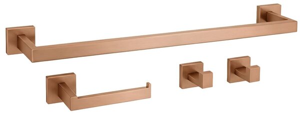Bathroom Accessories Set Rio Brush Copper 4 Pieces