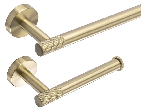 Bathroom Accessories Set GRID Brush Gold 4 Pieces