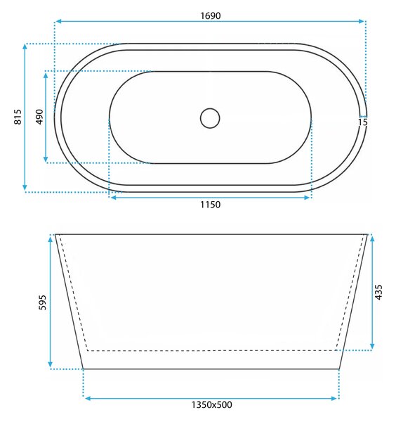 Freestanding Acrylic Bathtub GAJA 170