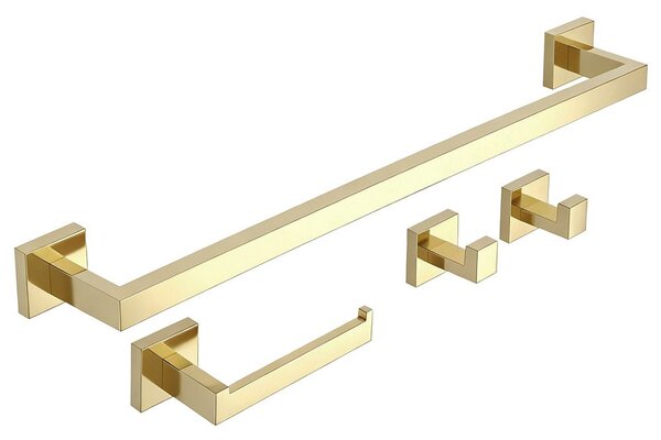 Bathroom Accessories Set Rio Gold 4 Pieces