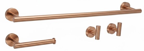 Bathroom Accessories Set Ari Brush Copper 4 Pieces