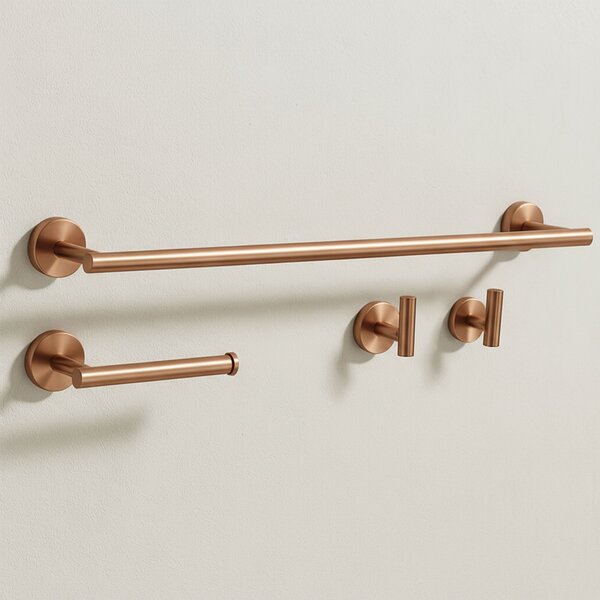 Bathroom Accessories Set Ari Brush Copper 4 Pieces