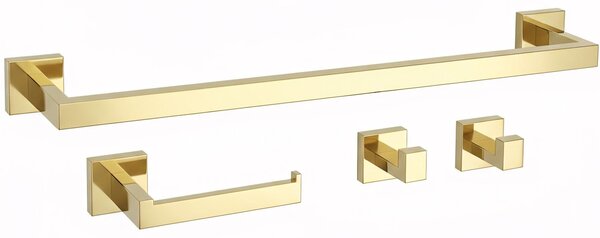 Bathroom Accessories Set Rio Gold 4 Pieces