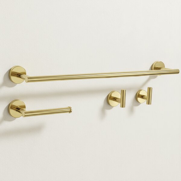 Bathroom Accessories Set Ari Gold 4 Pieces