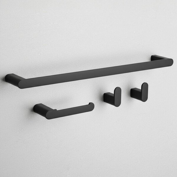 Bathroom Accessories Set Mati Black 4 Pieces