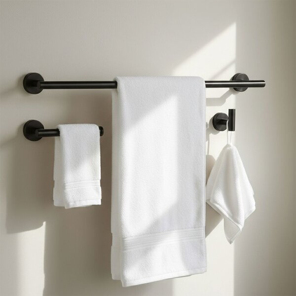 Bathroom Accessories Set Ari Black 4 Pieces