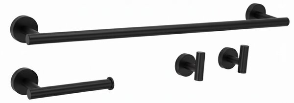 Bathroom Accessories Set Ari Black 4 Pieces