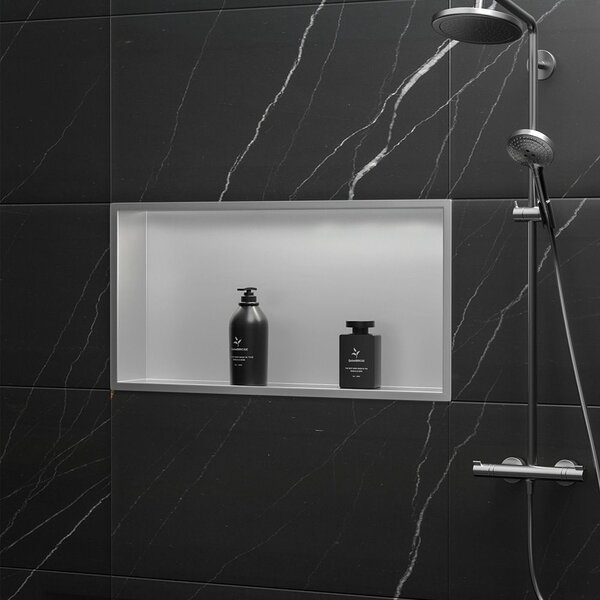 Bathroom shelf 30x60 steel brush