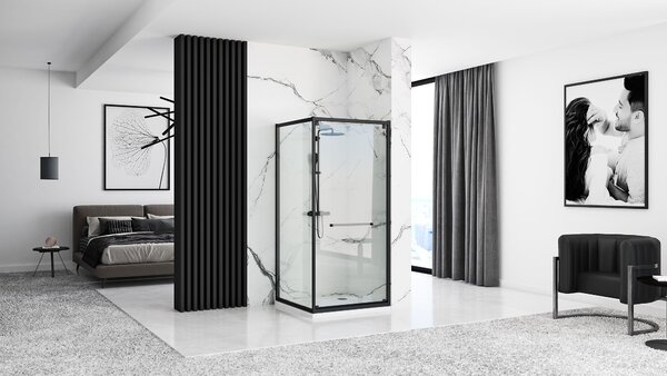 Shower enclosure Rea Space In Black 80x100