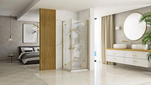 Shower enclosure REA Hugo 80x80 Gold Brush