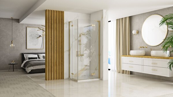 Shower enclosure REA Hugo 90x100 Gold Brush