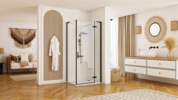 Shower enclosure REA Hugo Black 80x80