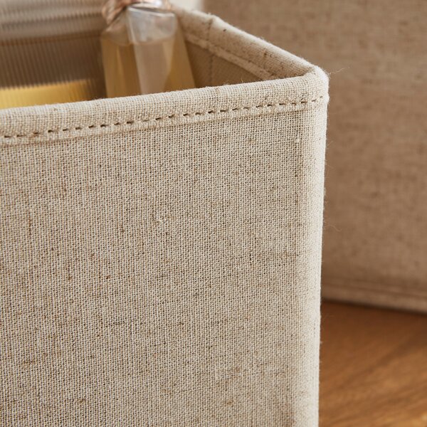 Set of 2 Small Square Linen Drawer Organisers