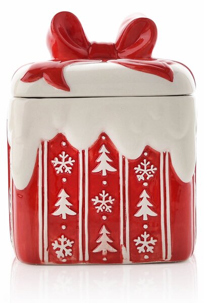 Christmas Gift Shaped Cookie Jar