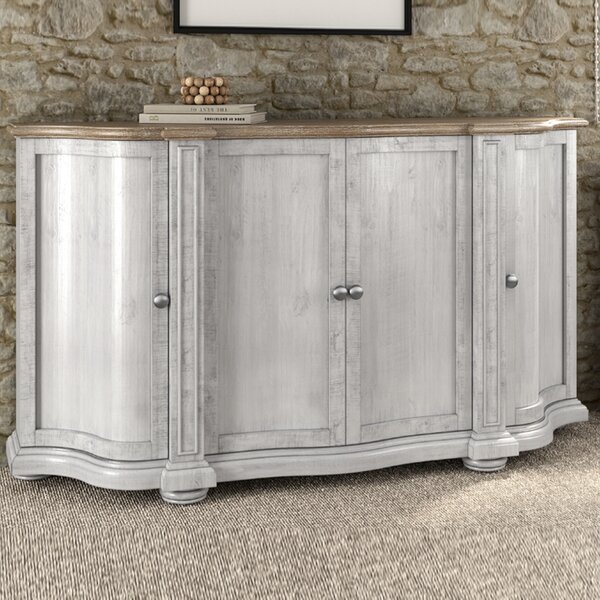 Trenton Wooden Sideboard With 4 Doors - Grey